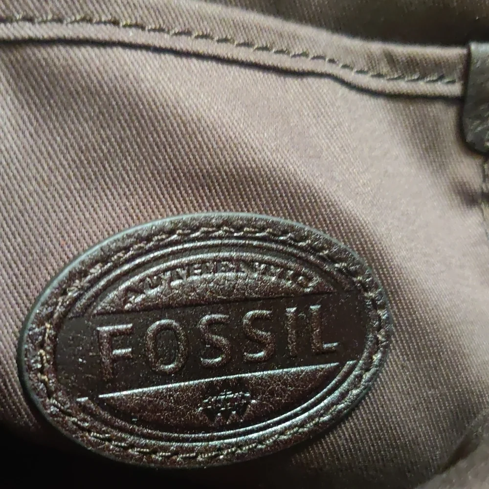 Fossil Brown Leather Briefcase Unisex